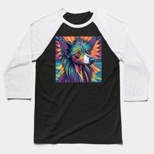 Psychedelic Chinese Crested Baseball T-Shirt